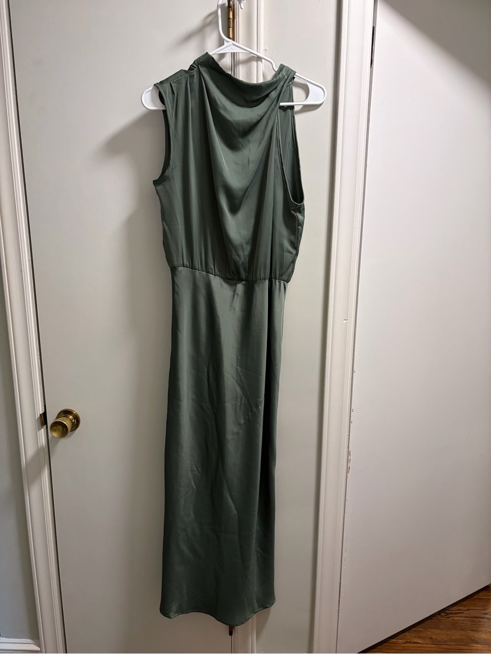 Sleeveless Olive Green Maxi Dress - Elegant Women's Dress